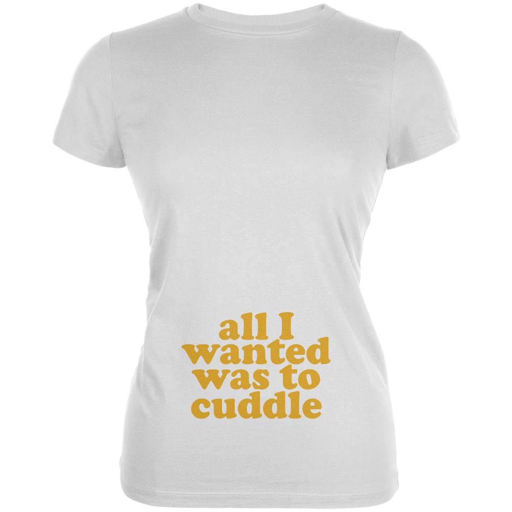 All I Wanted Cuddle Funny White Juniors Soft T-Shirt Juniors T-Shirts Old Glory 2XL White