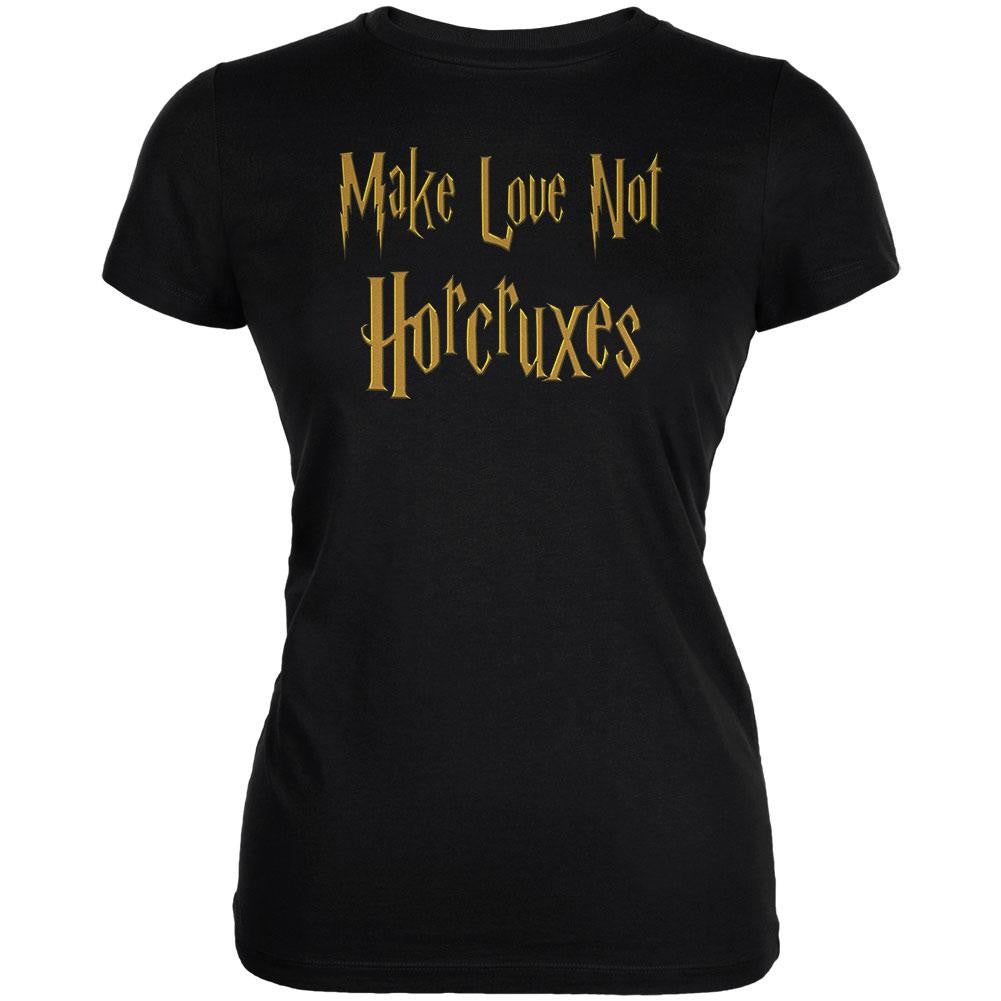 Make Love Not Horcruxes Black Juniors Soft T-Shirt Juniors T-Shirts Old Glory 2XL Black