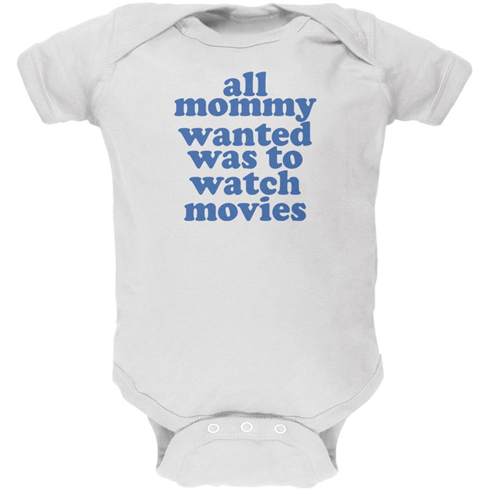 Mommy Wanted to Watch Movies Funny White Soft Baby One Piece Baby One Piece Old Glory 0-3M White