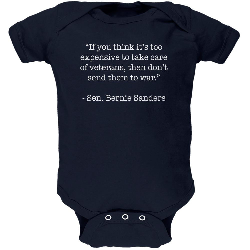 Election 2016 Bernie Sanders Veterans Quote Navy Soft Baby One Piece Baby One Piece Old Glory 0-3M Blue