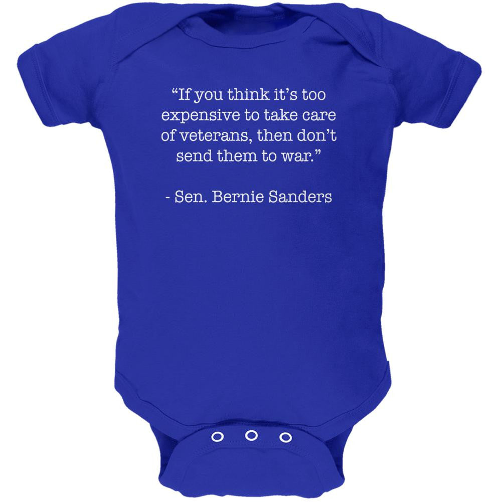 Election 2016 Bernie Sanders Veterans Quote Royal Soft Baby One Piece Baby One Piece Old Glory 0-3M Blue