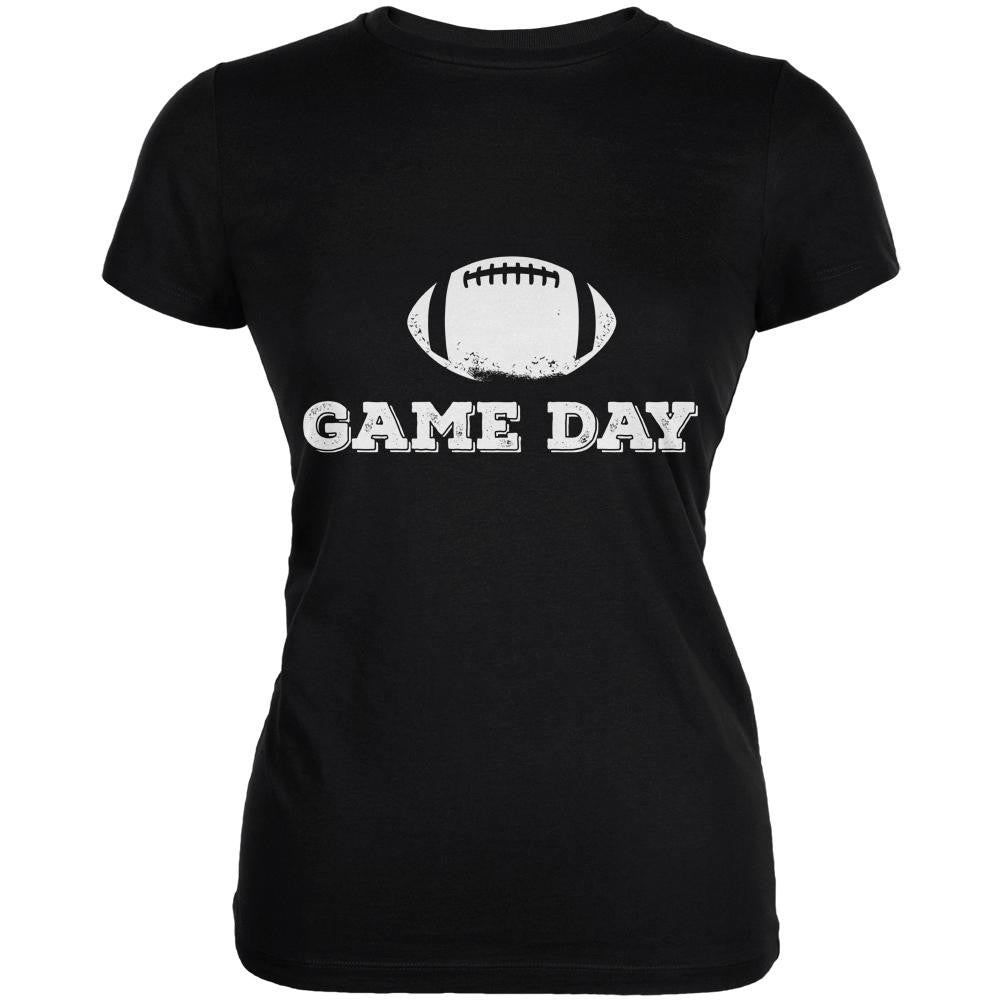 Game Day Football Black Juniors Soft T-Shirt Juniors T-Shirts Old Glory 2XL Black