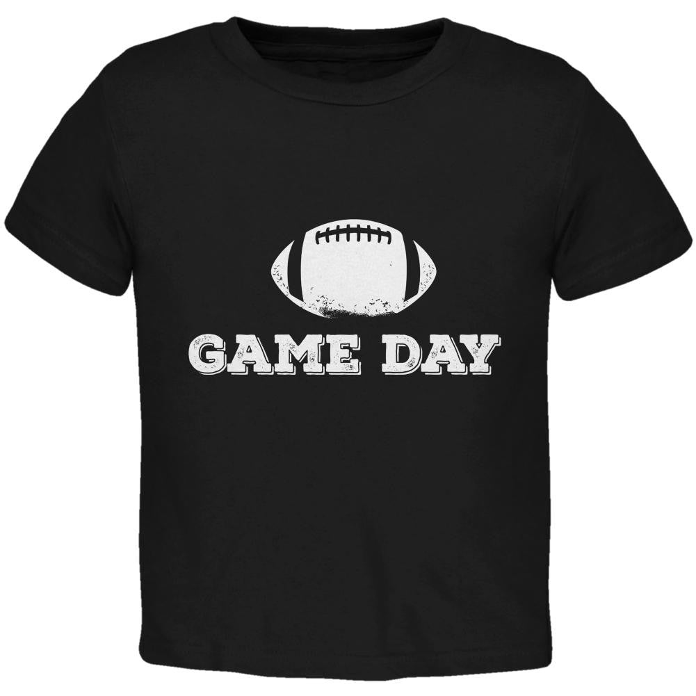Game Day Football Black Toddler T-Shirt Toddler T-Shirts Old Glory 2T Black