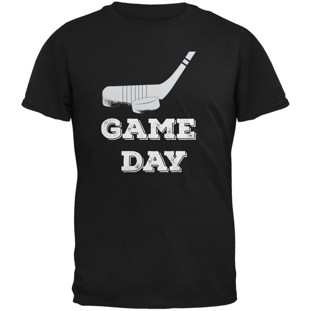 Game Day Hockey Black Adult T-Shirt Men's T-Shirts Old Glory 2XL Black