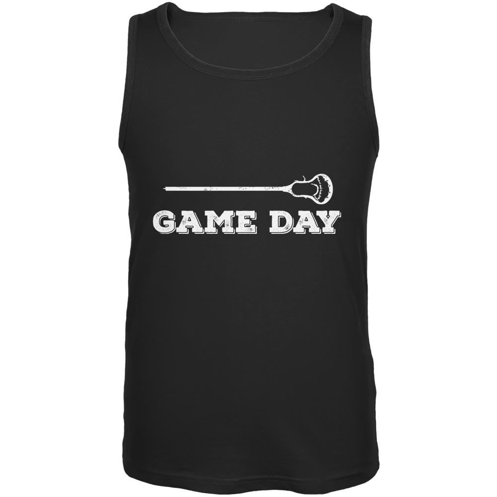Game Day Lacrosse Black Adult Tank Top Men's Tank Tops Old Glory SM Black