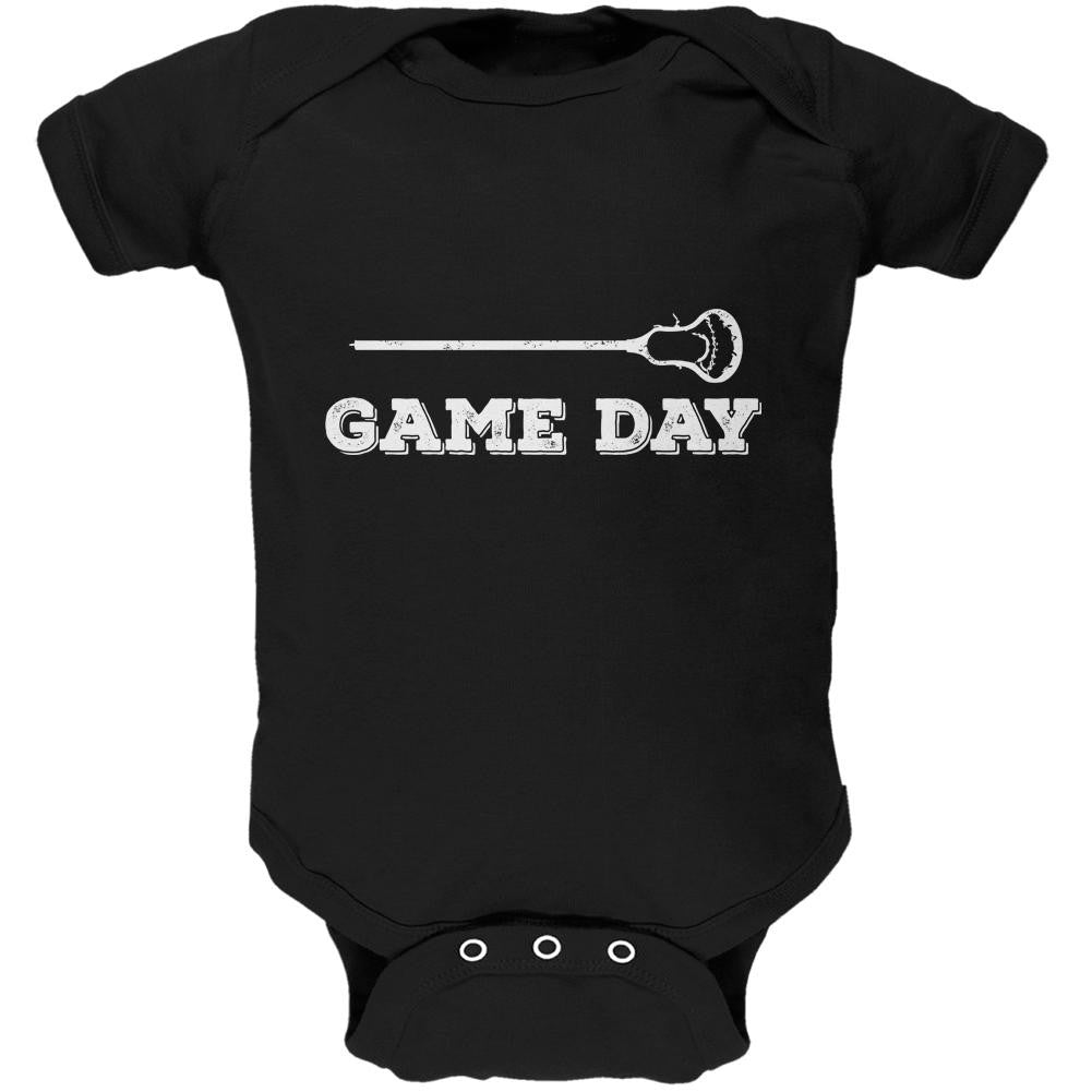 Game Day Lacrosse Black Soft Baby One Piece Baby One Piece Old Glory 0-3M Black