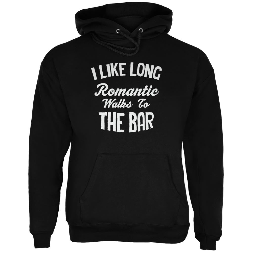 Long Romantic Walks To The Bar Black Adult Hoodie Men's Hoodies Old Glory 2XL Black