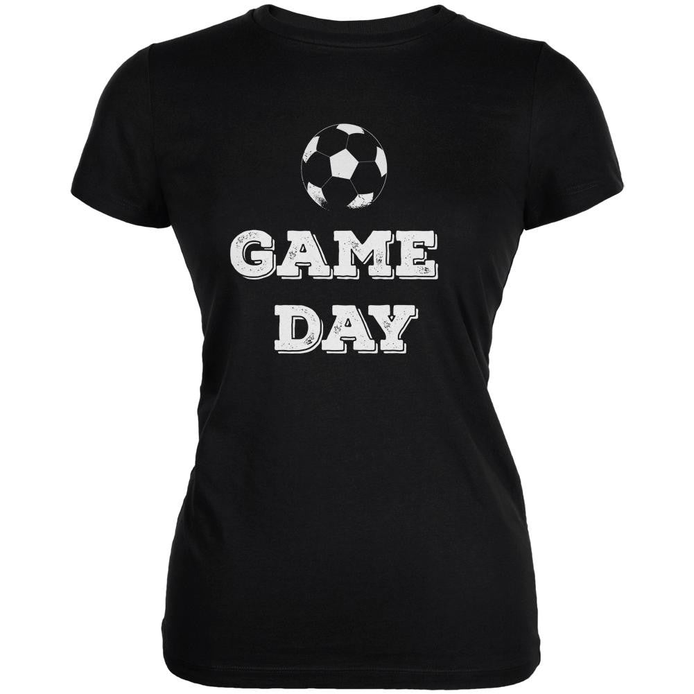 Game Day Soccer Black Juniors Soft T-Shirt Juniors T-Shirts Old Glory 2XL Black