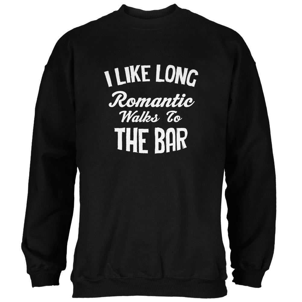 Long Romantic Walks To The Bar Black Adult Sweatshirt Men's Sweatshirts Old Glory 2XL Black