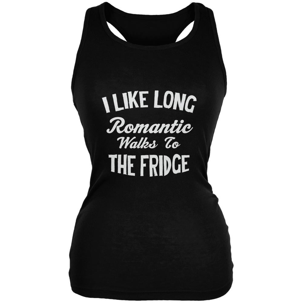 Long Romantic Walks To The Fridge Black Juniors Soft Tank Top Juniors Tank Tops Old Glory 2XL Black