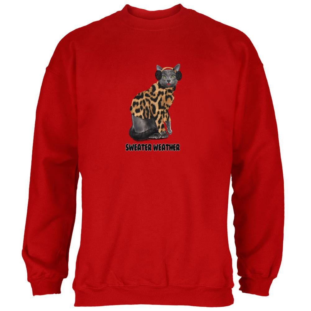 Sweater Weather Red Adult Sweatshirt Men's Sweatshirts Old Glory SM