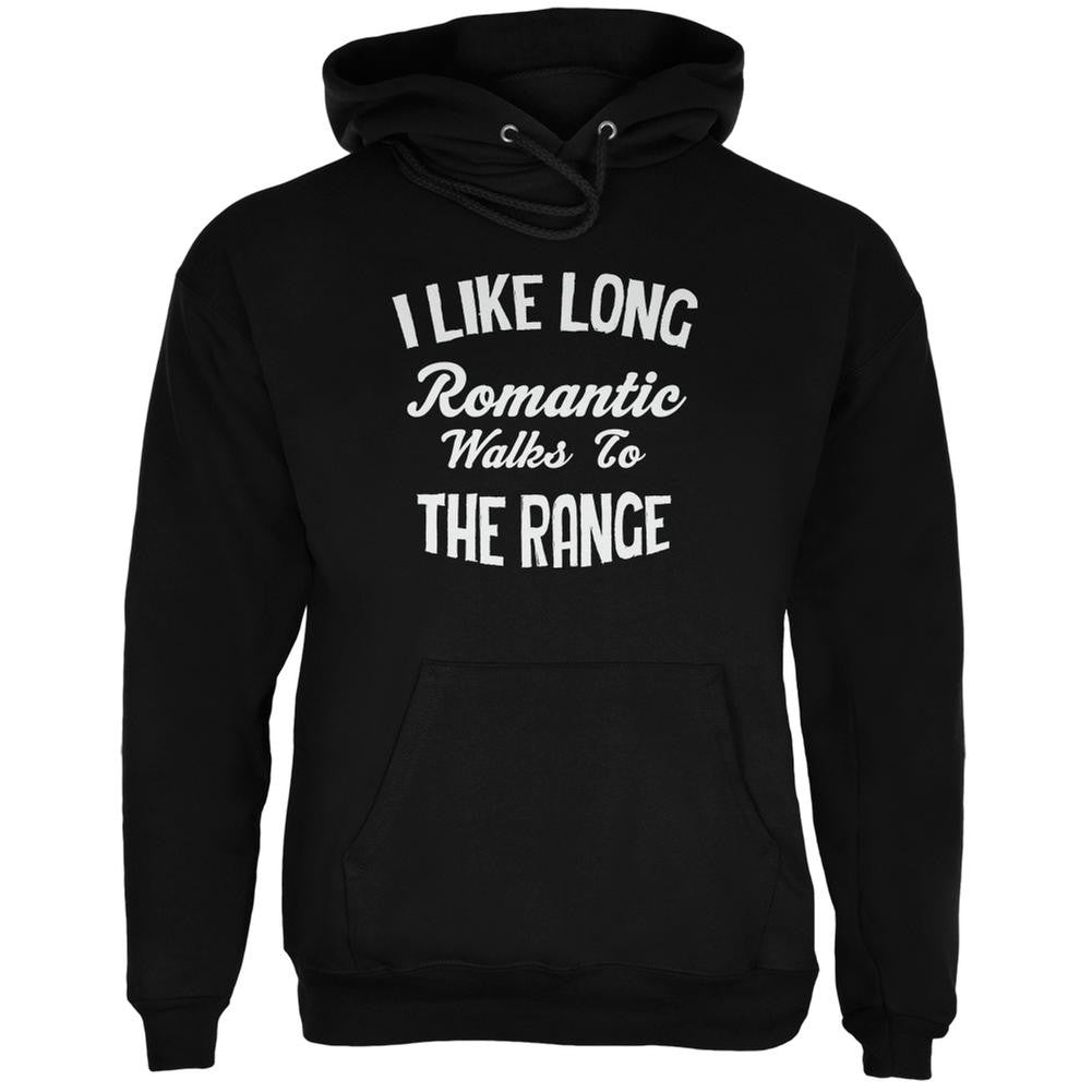 Long Romantic Walks To The Range Black Adult Hoodie Men's Hoodies Old Glory 2XL Black