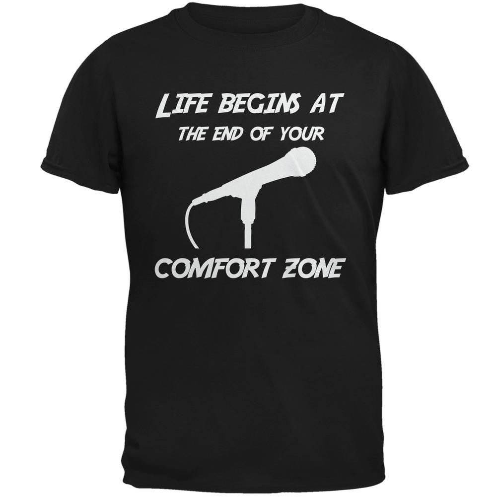 Comfort Zone Microphone Black Adult T-Shirt Men's T-Shirts Old Glory 2XL Black