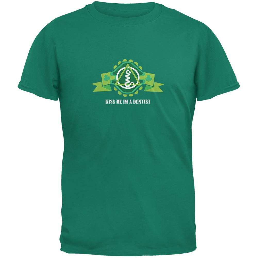 Kiss Me Im A Dentist Jade Green Adult T-Shirt Men's T-Shirts Old Glory SM Green