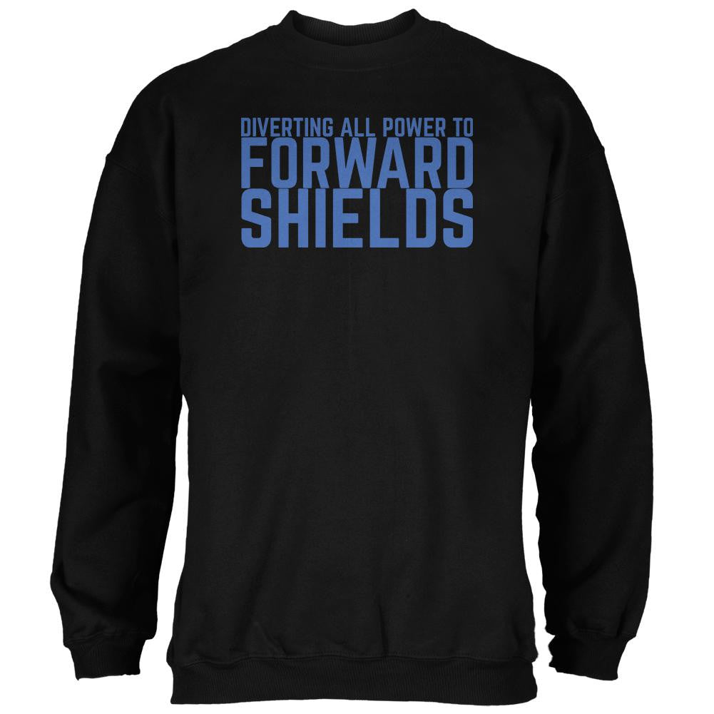 Diverting Power Forward Shields Funny Black Adult Sweatshirt Men's Sweatshirts Old Glory SM Black