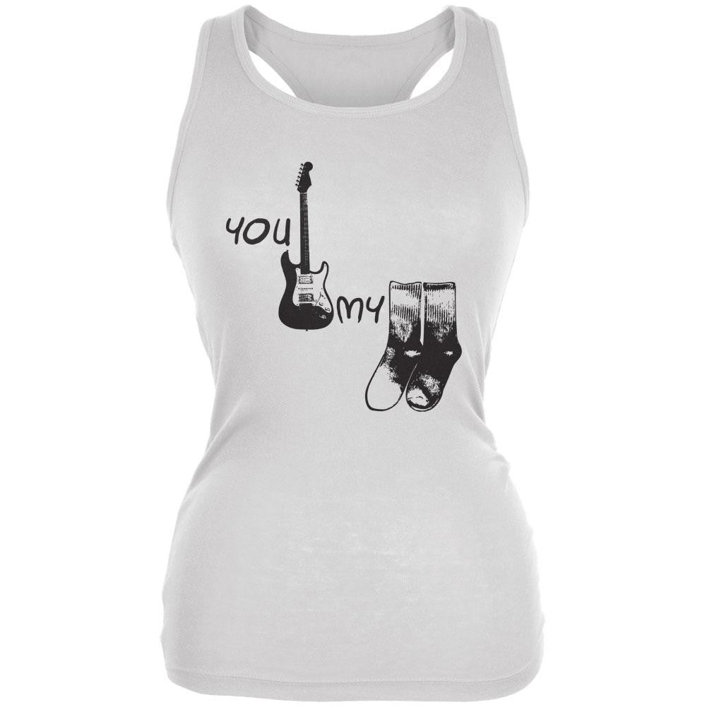 You Rock My Socks White Juniors Soft Tank Top Juniors Tank Tops Old Glory 2XL White