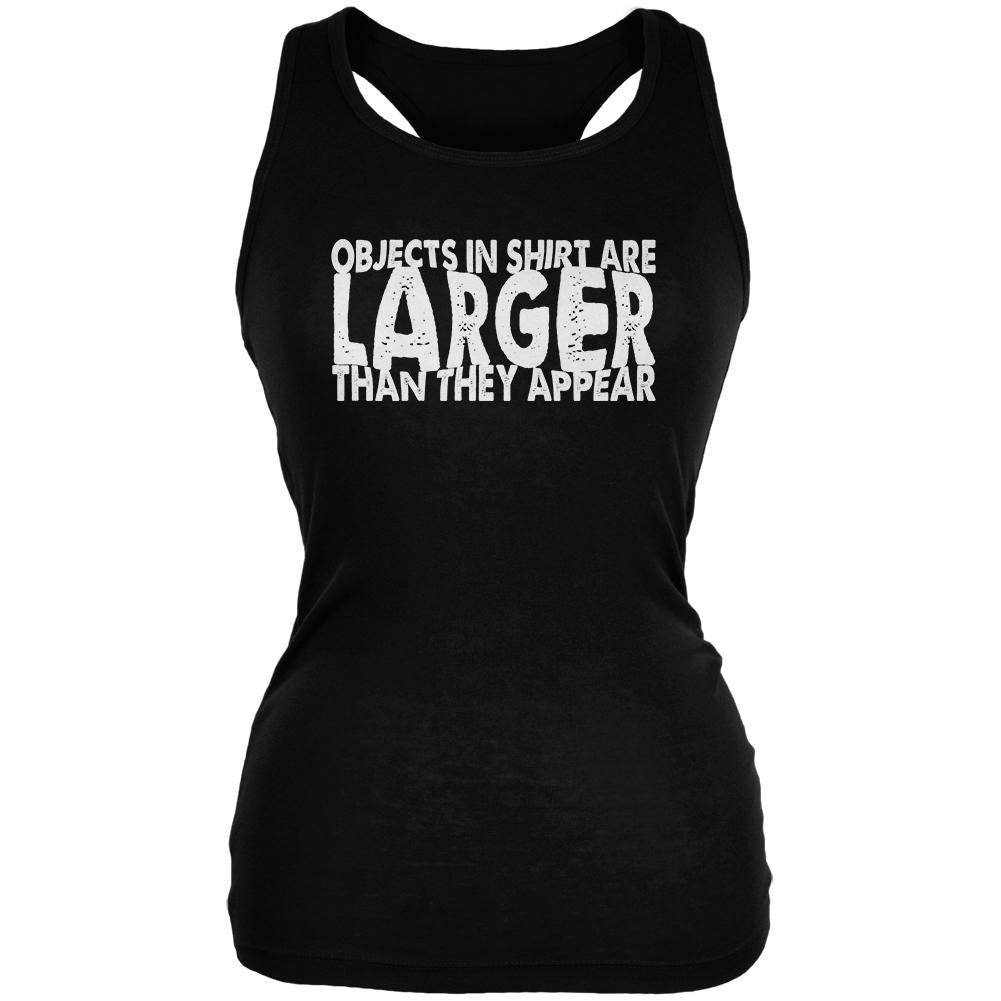 Objects Bigger Than They Appear Black Juniors Soft Tank Top Juniors Tank Tops Old Glory 2XL Black