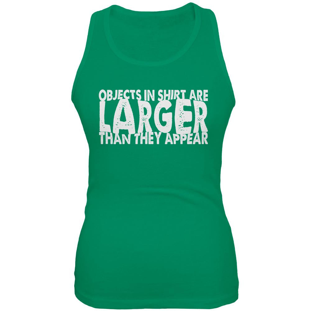 Objects Bigger Than They Appear Kelly Green Juniors Soft Tank Top Juniors Tank Tops Old Glory 2XL Green