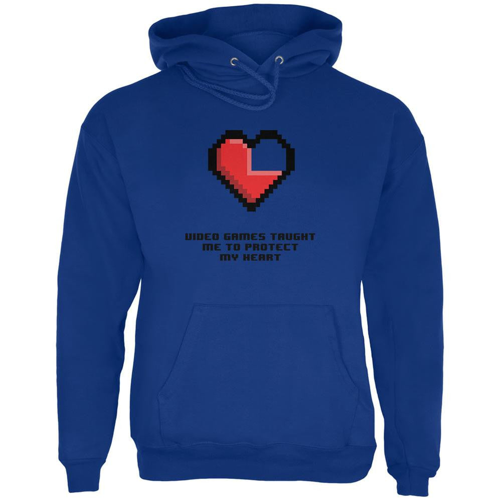 Video Games Protect My Heart Deep Royal Adult Hoodie Men's Hoodies Old Glory 2XL Blue