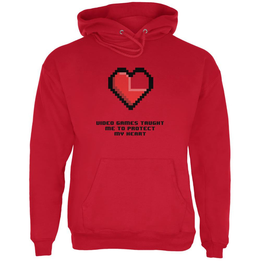 Video Games Protect My Heart Red Adult Hoodie Men's Hoodies Old Glory 2XL Red