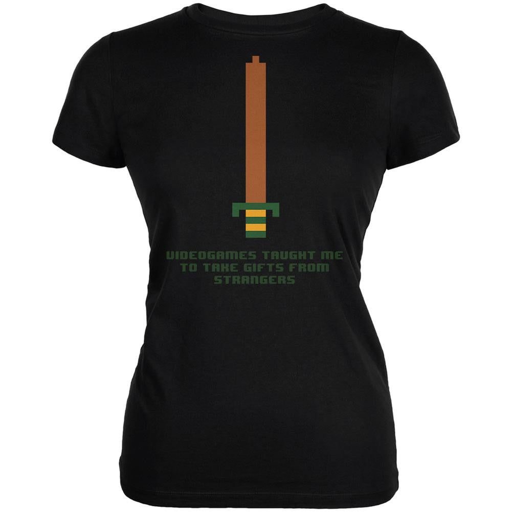 Video Games Gifts From Strangers Black Juniors Soft T-Shirt Juniors T-Shirts Old Glory 2XL Black