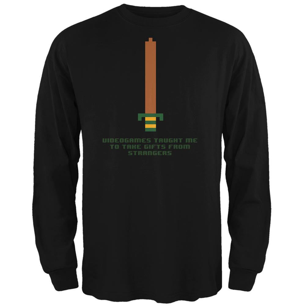 Video Games Gifts From Strangers Black Adult Long Sleeve T-Shirt Men's Long Sleeves Old Glory 2XL Black