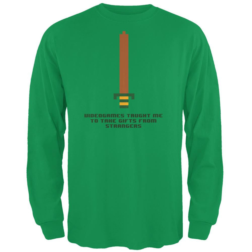 Video Games Gifts From Strangers Irish Green Adult Long Sleeve T-Shirt Men's Long Sleeves Old Glory 2XL Green