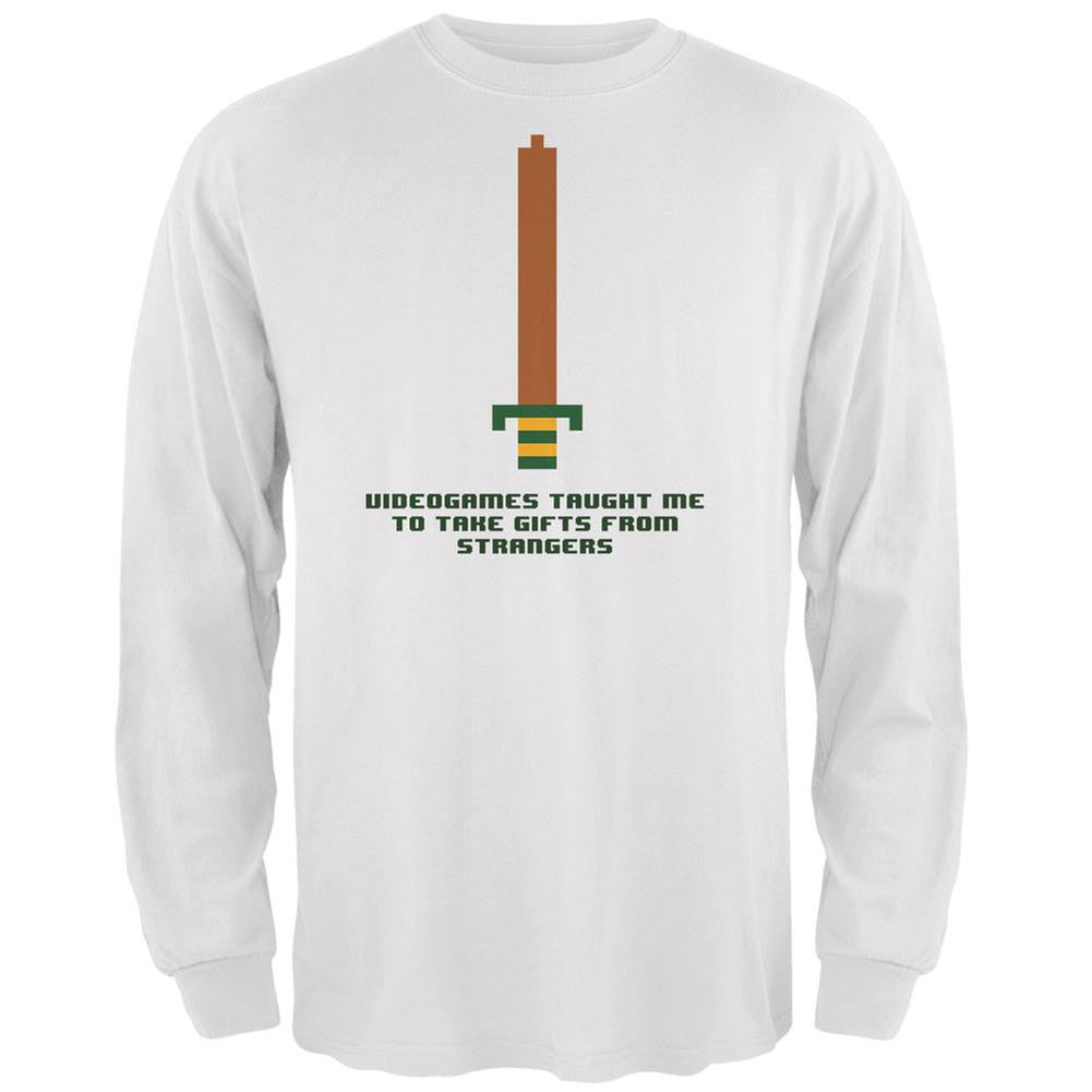 Video Games Gifts From Strangers White Adult Long Sleeve T-Shirt Men's Long Sleeves Old Glory 2XL White