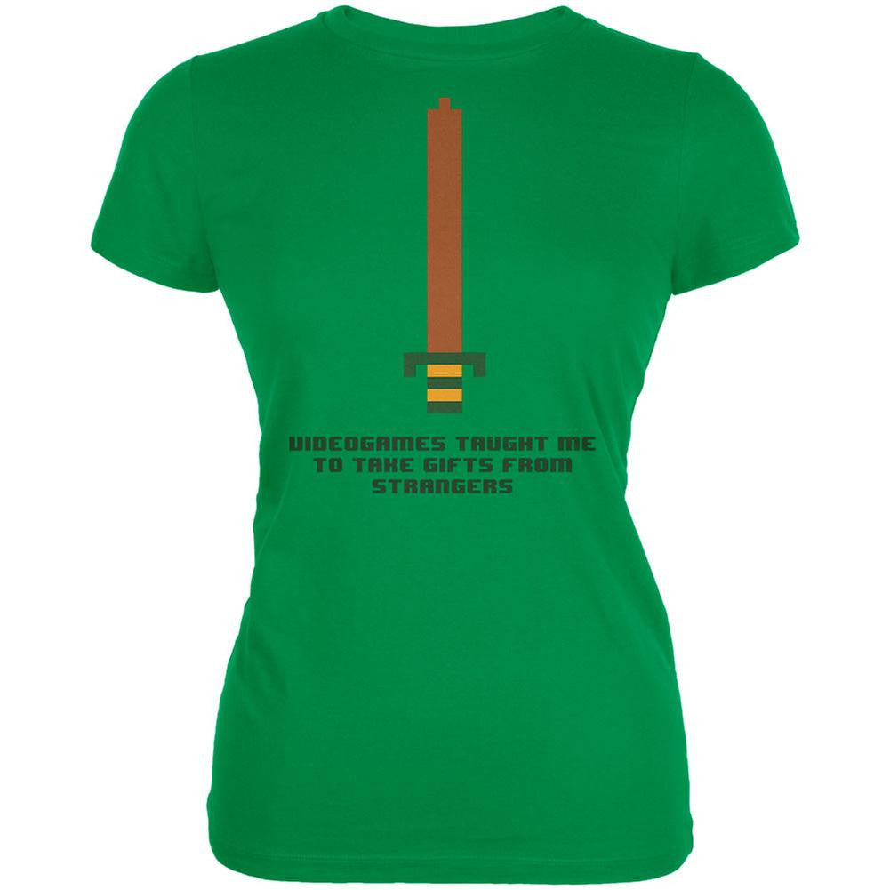 Video Games Gifts From Strangers Irish Green Juniors Soft T-Shirt Juniors T-Shirts Old Glory LG Green