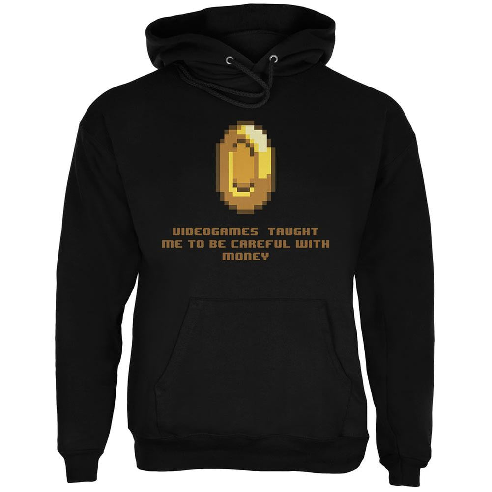 Video Games Careful With Money Black Adult Hoodie Men's Hoodies Old Glory 2XL Black
