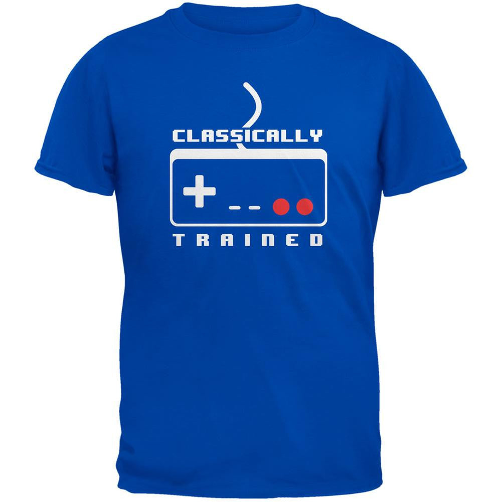 Video Games Classically Trained Royal Adult T-Shirt Men's T-Shirts Old Glory 2XL Blue