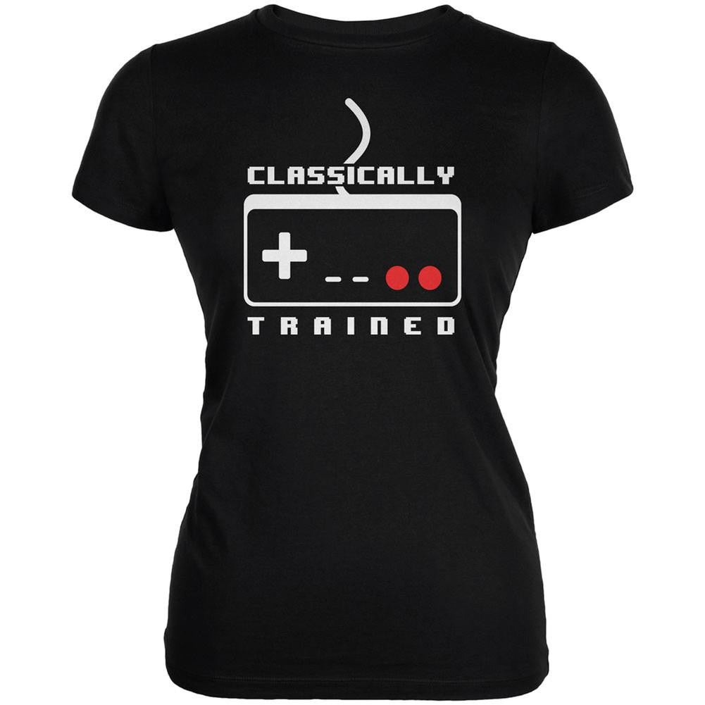 Video Games Classically Trained Black Juniors Soft T-Shirt Juniors T-Shirts Old Glory 2XL Black