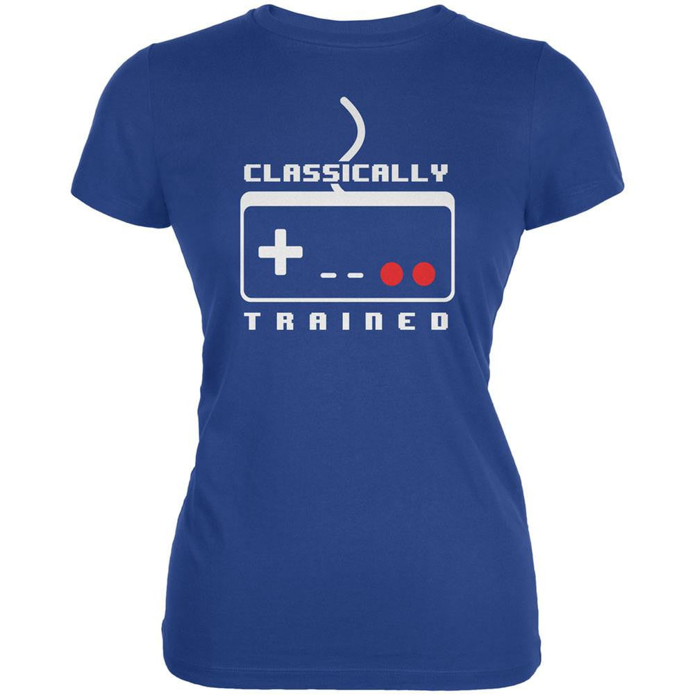 Video Games Classically Trained Royal Juniors Soft T-Shirt Juniors T-Shirts Old Glory 2XL Blue