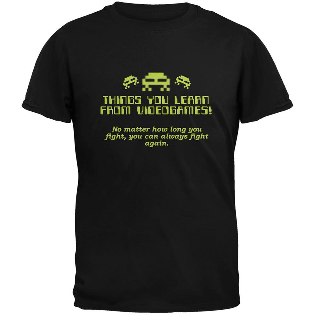 You Can Always Fight Again Black Adult T-Shirt Men's T-Shirts Old Glory 2XL Black
