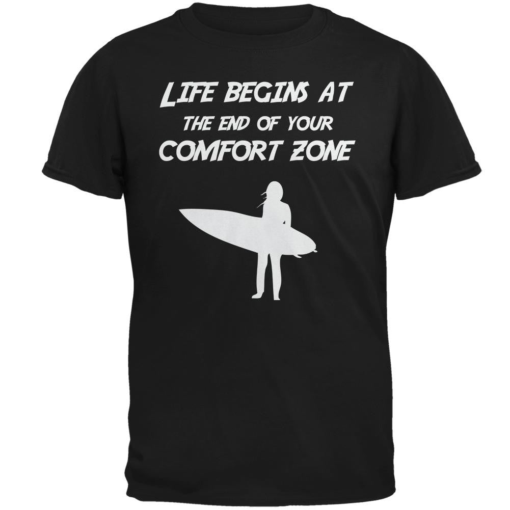 Comfort Zone Surfer Black Adult T-Shirt Men's T-Shirts Old Glory 2XL Black