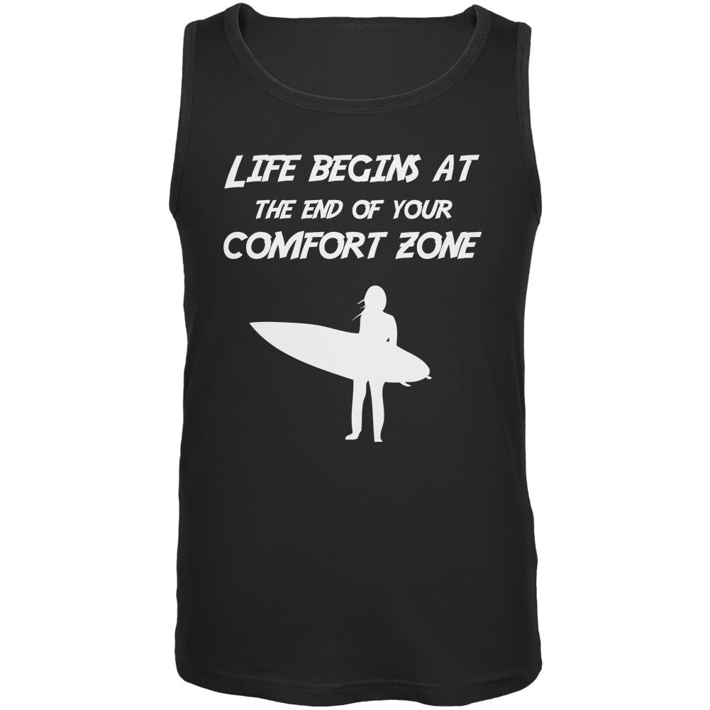 Comfort Zone Surfer Black Adult Tank Top Men's Tank Tops Old Glory 2XL Black