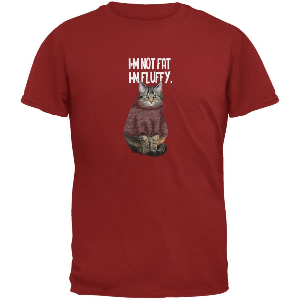 I'm Not Fat I'm Fluffy Cardinal Red Adult T-Shirt Men's T-Shirts Old Glory SM