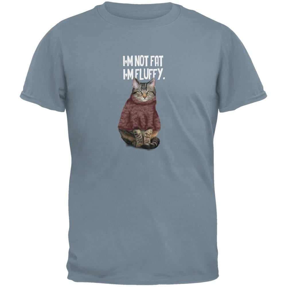 I'm Not Fat I'm Fluffy Stone Blue Adult T-Shirt Men's T-Shirts Old Glory SM