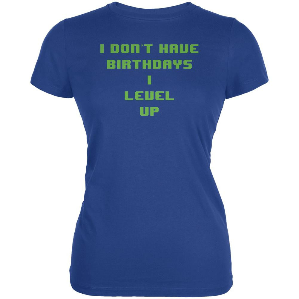 Level Up Gamer Birthday Royal Juniors Soft T-Shirt Juniors T-Shirts Old Glory 2XL Blue