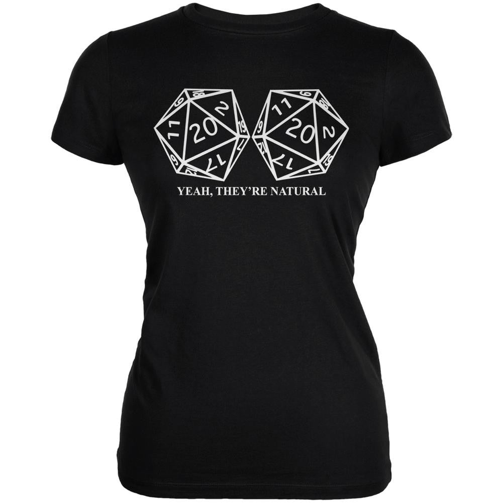Gamer Girl Natural 20 Black Juniors Soft T-Shirt Juniors T-Shirts Old Glory 2XL Black