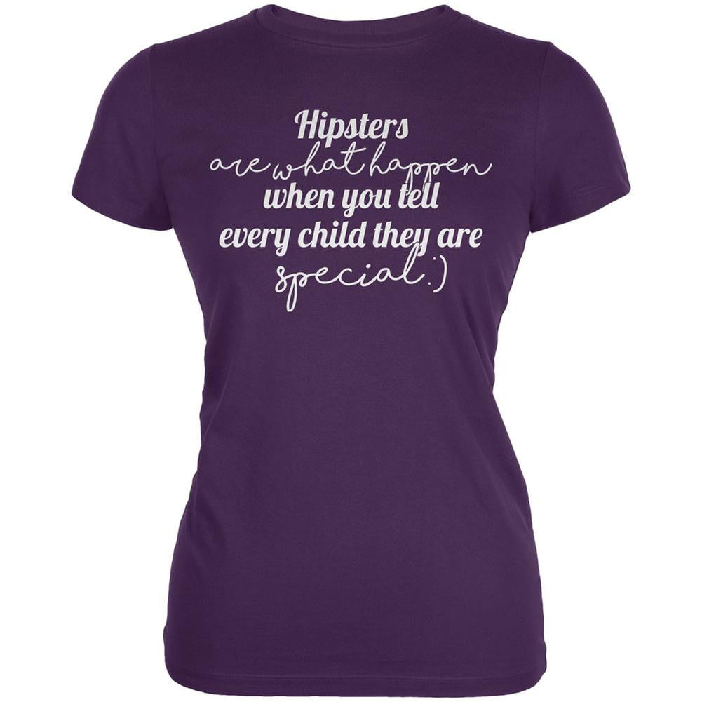 Hipsters Are What Happen Purple Juniors Soft T-Shirt Juniors T-Shirts Old Glory 2XL Purple