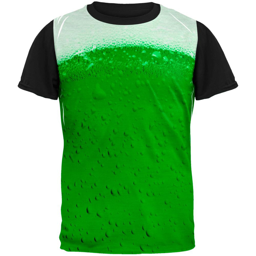 St Patricks Irish Green Beer Adult Black Back T-Shirt Men's T-Shirts Old Glory SM Multi