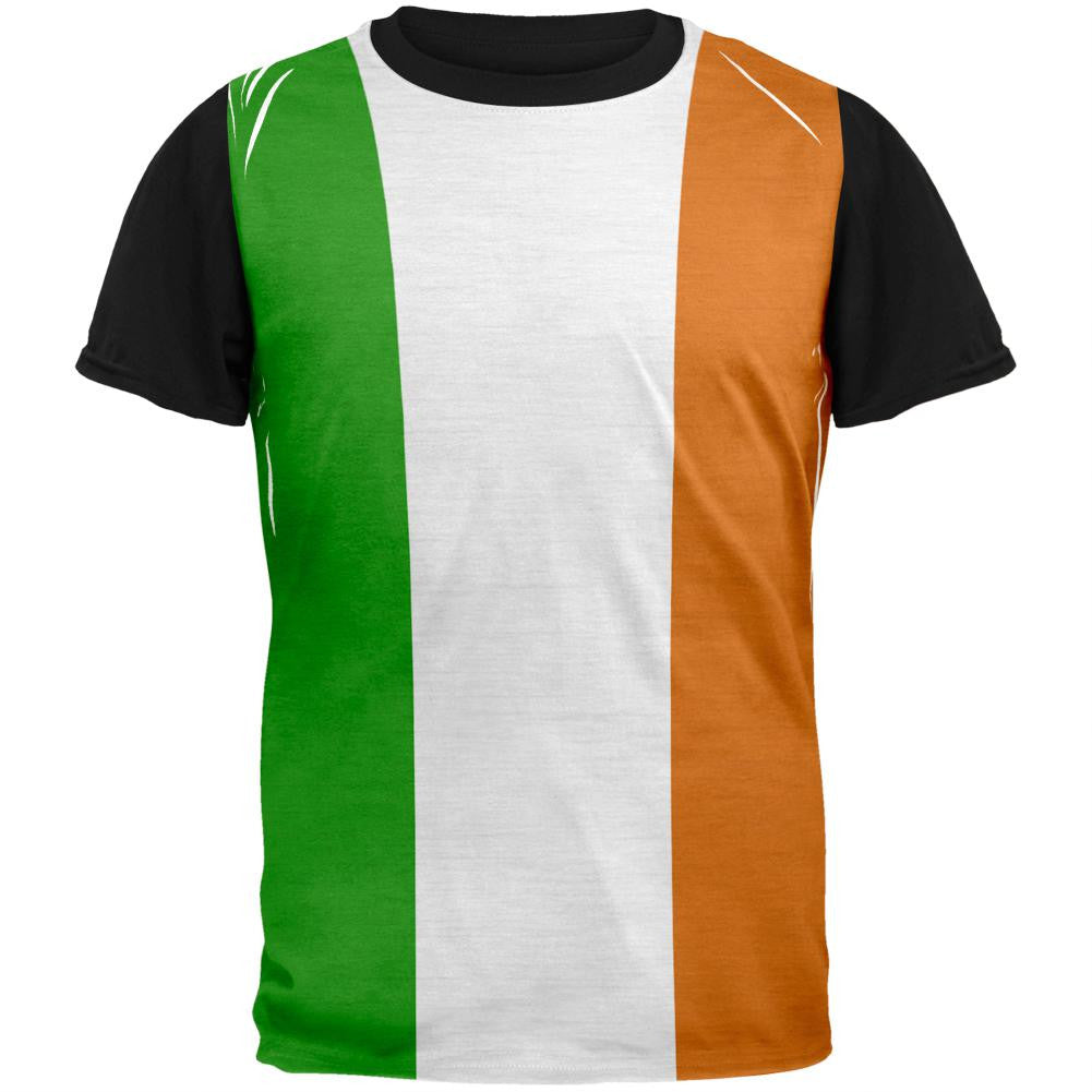 St Patricks Irish Flag Adult Black Back T-Shirt Men's T-Shirts Old Glory SM Multi