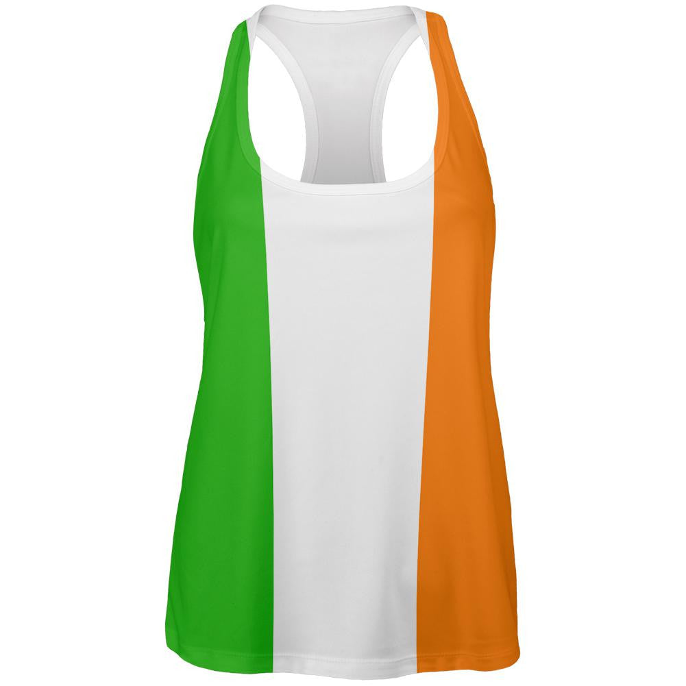 St Patricks Irish Flag All Over Womens Racerback Tank Top Women's Tank Tops Old Glory 2XL Multi