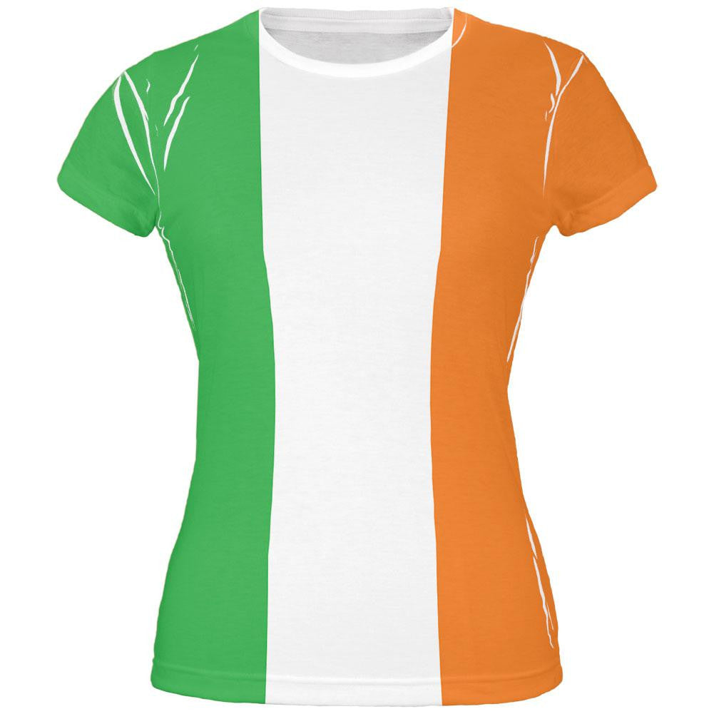 St Patricks Irish Flag All Over Juniors T-Shirt Juniors T-Shirts Old Glory 2XL Multi
