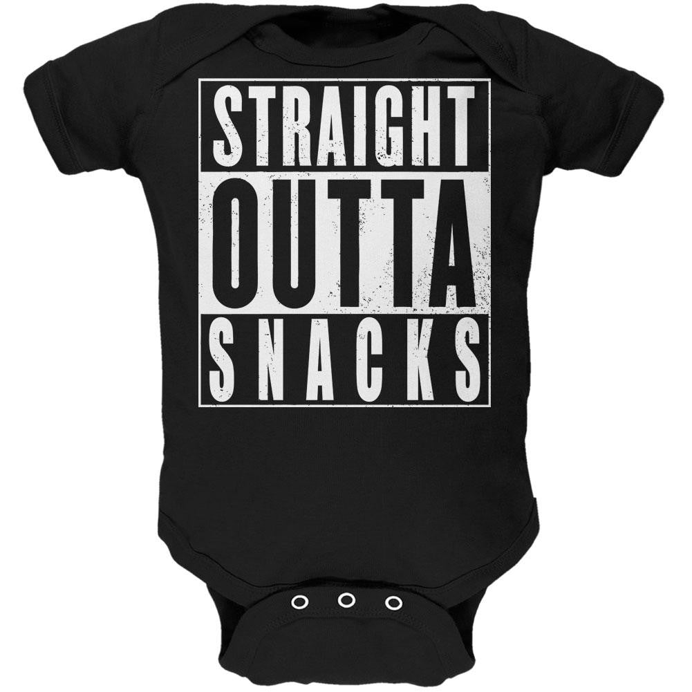 Straight Outta Snacks Black Soft Baby One Piece Baby One Piece Old Glory 0-3M Black