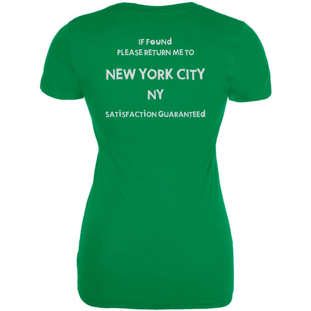 St Patricks Day Return Me to New York City Irish Green Juniors Soft T-Shirt Juniors T-Shirts Old Glory LG Green