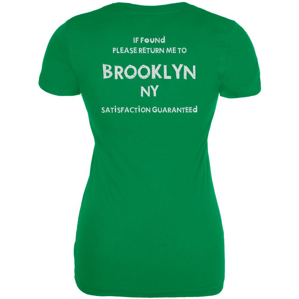 St Patricks Day Return Me to Brooklyn Irish Green Juniors Soft T-Shirt Juniors T-Shirts Old Glory LG Green