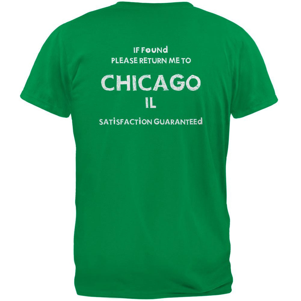 St Patricks Day Return Me to Chicago Irish Green Adult T-Shirt Men's T-Shirts Old Glory 2XL Green