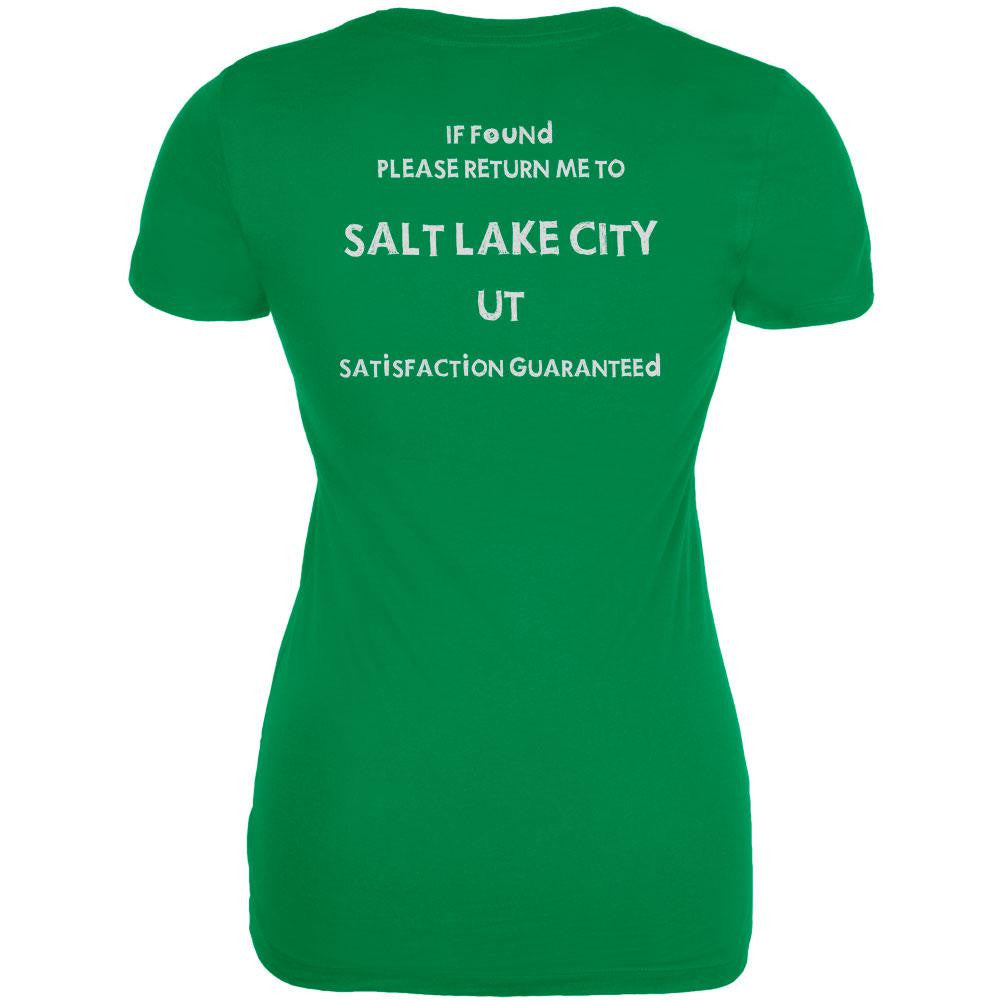 St Patricks Day Return Me to Salt Lake City Irish Green Juniors Soft T-Shirt Juniors T-Shirts Old Glory LG Green